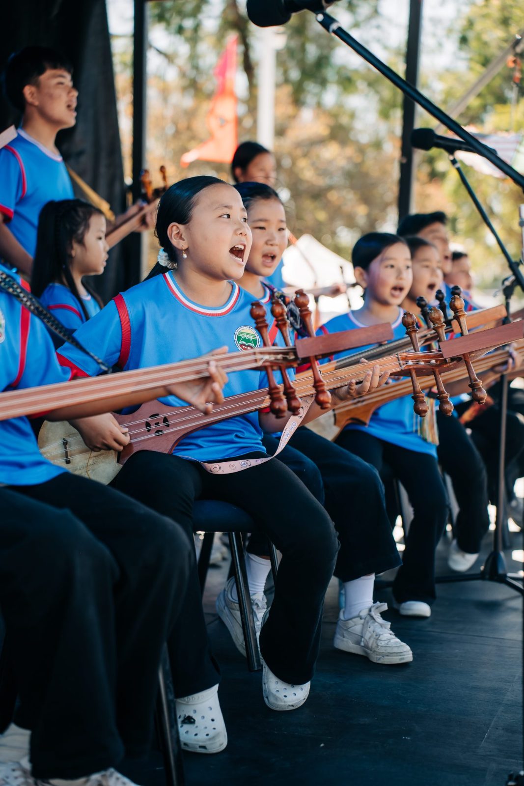 Young musicians performing on stage